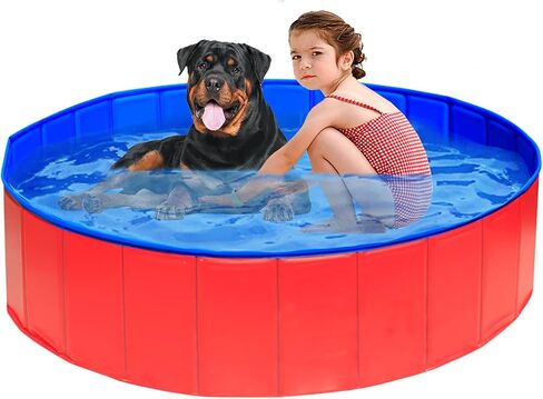 UMARDOO Foldable Dog Pet Bath Pool, Collapsible Swimming Pool for Dogs, Portable PVC Pet Paddling Bath Tub Dog Pools for Large Dogs (2XLarge-63'' X 12'') in Saudi Arabia