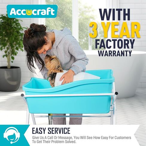 Dog Bath Tub, Portable Dog Washing Bathing Station, Elevated Foldable Dog Bath for Shower and Grooming, 4 Adjustable Height Pet Tub for Small and Medium Size Dogs, Indoor and Outdoor in Kuwait