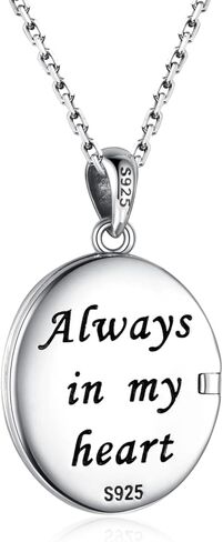 ديزي أوبال المنجد قلادة الصورة: 925 الفضة الاسترليني المجوهرات المدلاة التي تحمل صور البيضاوي صور قلادة مجوهرات هدايا للنساء الفتيات عيد ميلاد عيد الحب عيد الميلاد in Kuwait