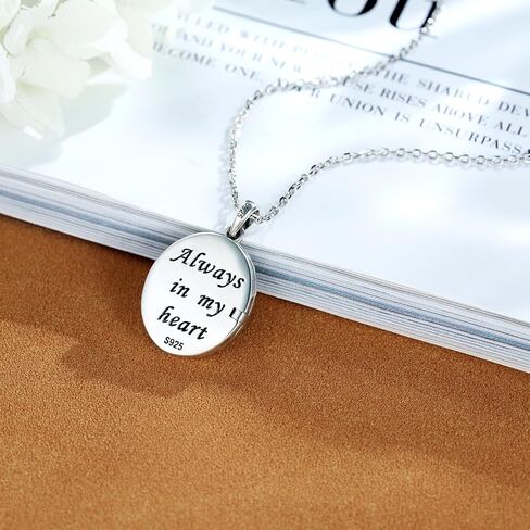 ديزي أوبال المنجد قلادة الصورة: 925 الفضة الاسترليني المجوهرات المدلاة التي تحمل صور البيضاوي صور قلادة مجوهرات هدايا للنساء الفتيات عيد ميلاد عيد الحب عيد الميلاد in Kuwait