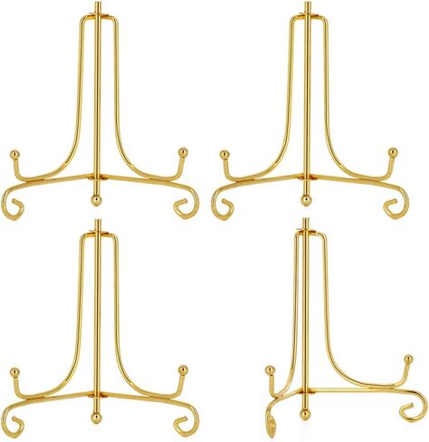 LIONWEI LIONWELI 4 Inch Black Iron Plate Stand Holder Easel Display Stand for Plate?Picture?Photo and More,4 pcs. in Saudi Arabia