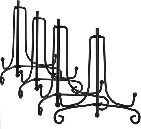 LIONWEI LIONWELI 4 Inch Black Iron Plate Stand Holder Easel Display Stand for Plate?Picture?Photo and More,4 pcs. in Kuwait