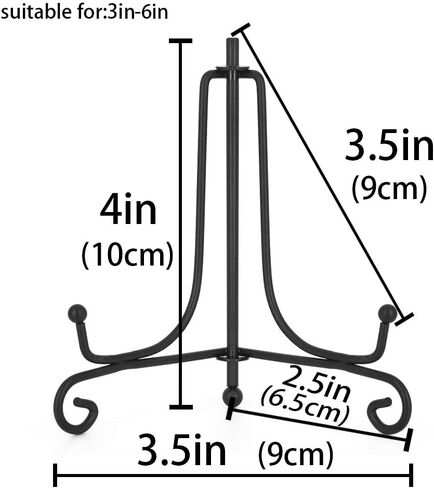 LIONWEI LIONWELI 4 Inch Black Iron Plate Stand Holder Easel Display Stand for Plate?Picture?Photo and More,4 pcs. in Kuwait