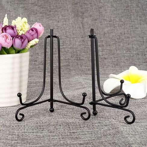 LIONWEI LIONWELI 4 Inch Black Iron Plate Stand Holder Easel Display Stand for Plate?Picture?Photo and More,4 pcs. in Kuwait
