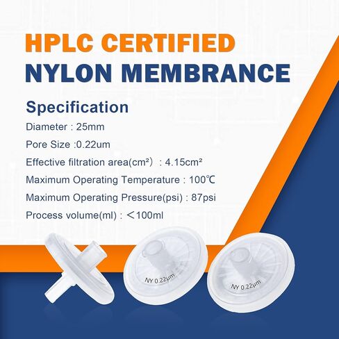 Welded Syringe Filters, Pack of 20, [Nylon Membrane] Diameter 25mm Pore Size 0.22μm, Non Sterile Filtration by Labfil in Kuwait