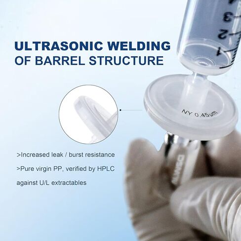 Welded Syringe Filters, Pack of 20, [Nylon Membrane] Diameter 25mm Pore Size 0.22μm, Non Sterile Filtration by Labfil in Kuwait