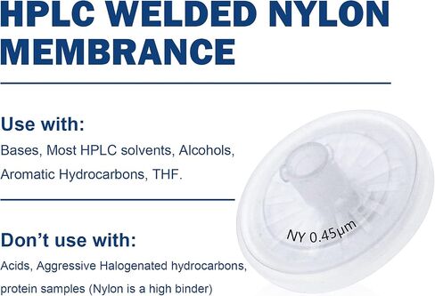 Welded Syringe Filters, Pack of 20, [Nylon Membrane] Diameter 25mm Pore Size 0.22μm, Non Sterile Filtration by Labfil in Kuwait