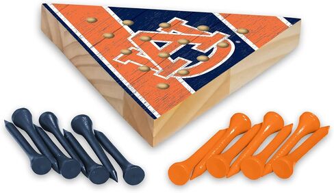 Rico Industries NCAA Peg Pyramid Game 4.5" x 4" Wooden Travel Sized Pyramid Game - Toy Peg Games - Triangle - Family Fun in Saudi Arabia