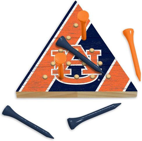 Rico Industries NCAA Peg Pyramid Game 4.5" x 4" Wooden Travel Sized Pyramid Game - Toy Peg Games - Triangle - Family Fun in Saudi Arabia