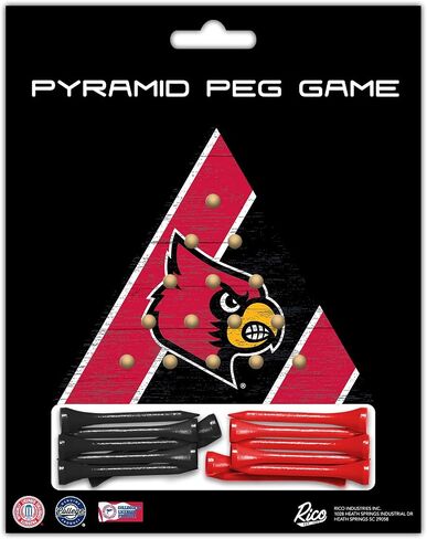 Rico Industries NCAA Peg Pyramid Game 4.5" x 4" Wooden Travel Sized Pyramid Game - Toy Peg Games - Triangle - Family Fun in Saudi Arabia