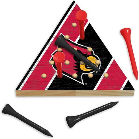 Rico Industries NCAA Peg Pyramid Game 4.5" x 4" Wooden Travel Sized Pyramid Game - Toy Peg Games - Triangle - Family Fun in Saudi Arabia