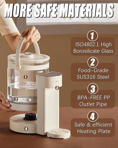 Baby Instant Water Warmer,1~12 OZ Options & 100 Temperatures Options, Detachable Glass Tank 2.5L(84oz), Baby Warm Water Dispenser for Baby Formula, More Scientific and Easy Formula Feeding in Saudi Arabia