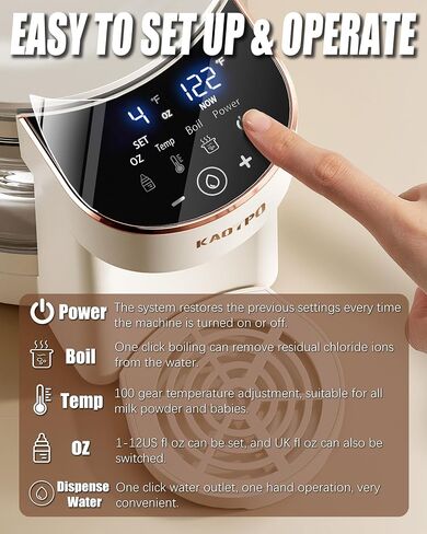 Baby Instant Water Warmer,1~12 OZ Options & 100 Temperatures Options, Detachable Glass Tank 2.5L(84oz), Baby Warm Water Dispenser for Baby Formula, More Scientific and Easy Formula Feeding in Saudi Arabia