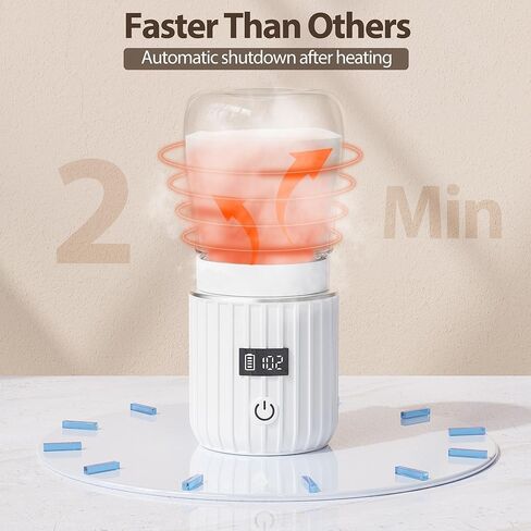 Portable Bottle Warmer, Fast Heating Travel Bottle Warmer with 5 Adapters,Baby Bottle Warmer with Temperature Control Rechargeable Bottle Warmer for Breastmilk (Extra Large, Adapter for Breastmilk) in Saudi Arabia