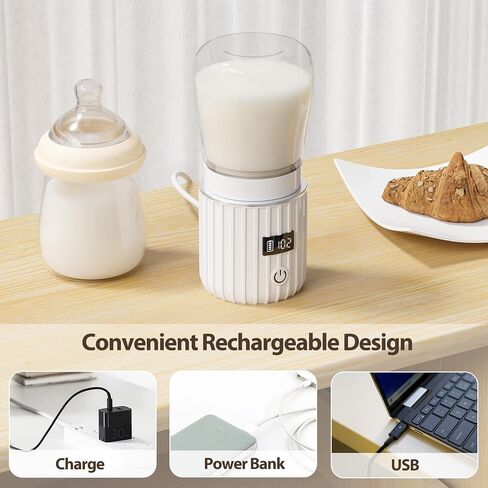 Portable Bottle Warmer, Fast Heating Travel Bottle Warmer with 5 Adapters,Baby Bottle Warmer with Temperature Control Rechargeable Bottle Warmer for Breastmilk (Extra Large, Adapter for Breastmilk) in Saudi Arabia