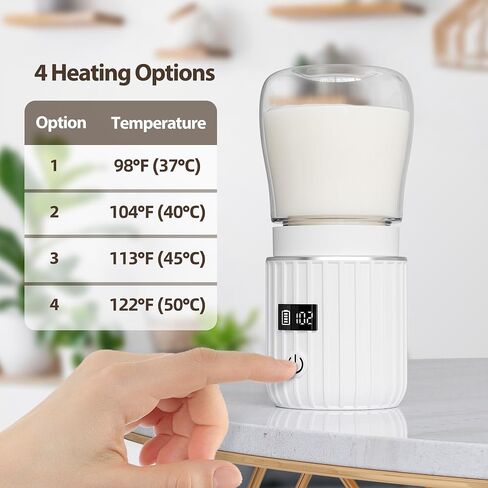 Portable Bottle Warmer, Fast Heating Travel Bottle Warmer with 5 Adapters,Baby Bottle Warmer with Temperature Control Rechargeable Bottle Warmer for Breastmilk (Extra Large, Adapter for Breastmilk) in Saudi Arabia