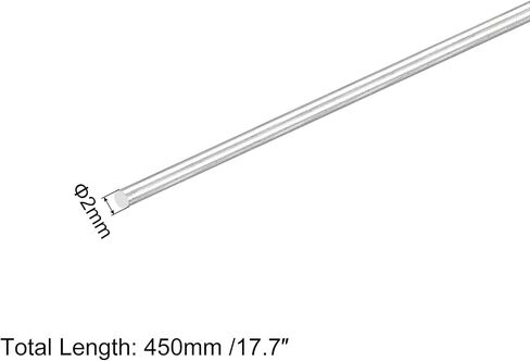 MECCANIXITY 304 Stainless Steel Round Rods, 2mm x 450mm Solid Shaft Rods for DIY Craft Model Car Helicopter Airplane, Pack of 10 in Saudi Arabia