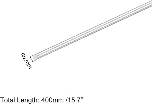 MECCANIXITY 304 Stainless Steel Round Rods, 2mm x 450mm Solid Shaft Rods for DIY Craft Model Car Helicopter Airplane, Pack of 10 in Saudi Arabia