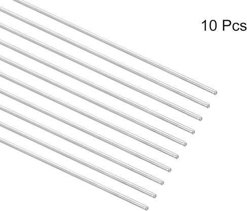 MECCANIXITY 304 Stainless Steel Round Rods, 2mm x 450mm Solid Shaft Rods for DIY Craft Model Car Helicopter Airplane, Pack of 10 in Saudi Arabia