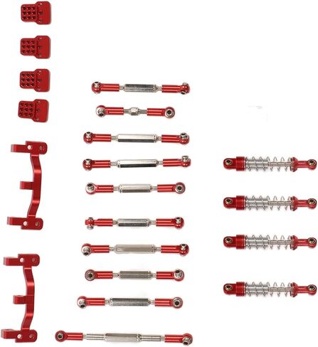 RC سيارة سحب قضيب عدة، سبائك الألومنيوم امتصاص الصدمات RC سيارة سحب قضيب عدة RC سيارة ترقية قطع الغيار لWPL C24 C14 C14K C24K RC قطع غيار السيارات ترقية قطع الغيار، الأحمر، الأسود، Ti اللون (الأحمر) in Saudi Arabia