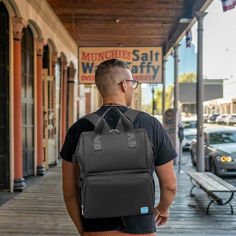 Portable Travel Backpack is Compatible with Xbox Series X Console, Suitcase is Equipped with 2 Independent Large Storage Spaces for Controller、Cables、Other Accessories.(Light Black) in Kuwait
