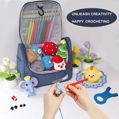 Yarniss Crochet Kits for Beginners, All in One Crochet Kits with 840 Yards Crochet Yarn, 10 Size Ergonomic Crochet Hooks 2.0mm~6.5mm in Saudi Arabia