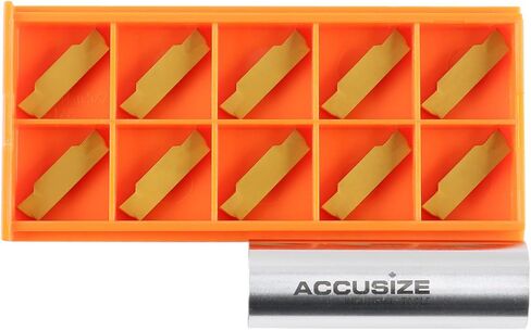 Accusize Industrial Tools Mgmn300 Tin Coated Carbide Inserts, 10 Pcs/Box, 2403-4026x10 in Kuwait