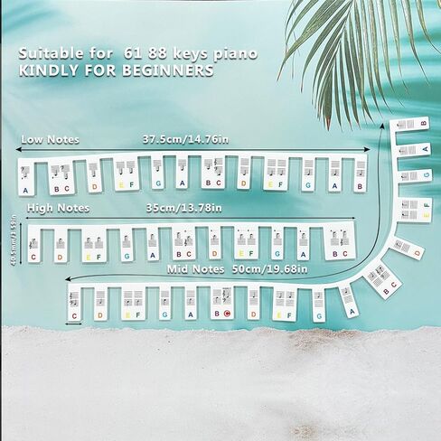 Silicone Piano Keyboard Notes Guide, Removable Piano Keyboard Note Labels for Learning, 88 61-Key Full Size, No Need Stickers, Reusable and Comes with Box (Black) in Saudi Arabia