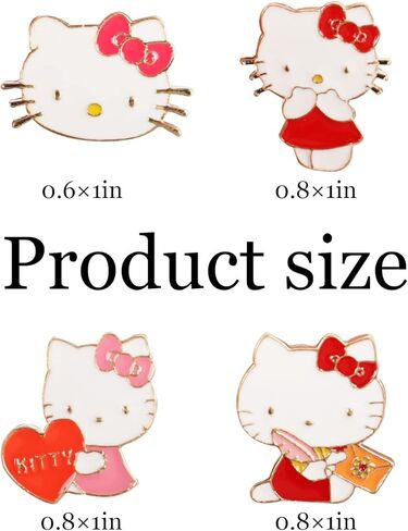 4 قطع دبابيس قطط يابانية لطيفة لحقائب الظهر، مجموعة دبابيس مينا للقطط، هدية عيد ميلاد للأطفال لأصدقاء الأطفال ومحبي الرسوم المتحركة in Kuwait