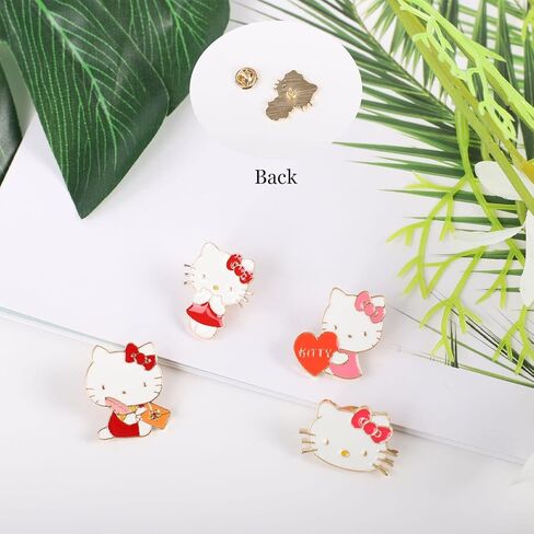 4 قطع دبابيس قطط يابانية لطيفة لحقائب الظهر، مجموعة دبابيس مينا للقطط، هدية عيد ميلاد للأطفال لأصدقاء الأطفال ومحبي الرسوم المتحركة in Kuwait