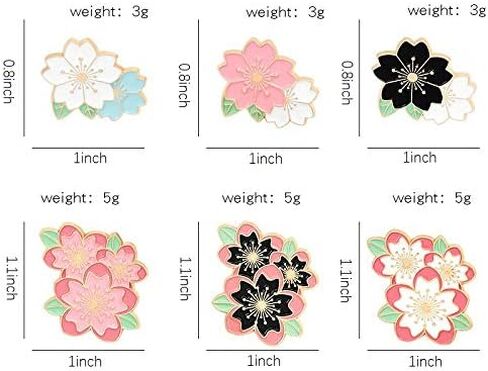 6 صور مجموعات دبوس مع زهرة المينا بروش دبابيس الكرتون ساكورا التلبيب دبابيس ملحق لحقائب الظهر شارات القبعات حقائب للنساء الفتيات الاطفال هدية in Kuwait