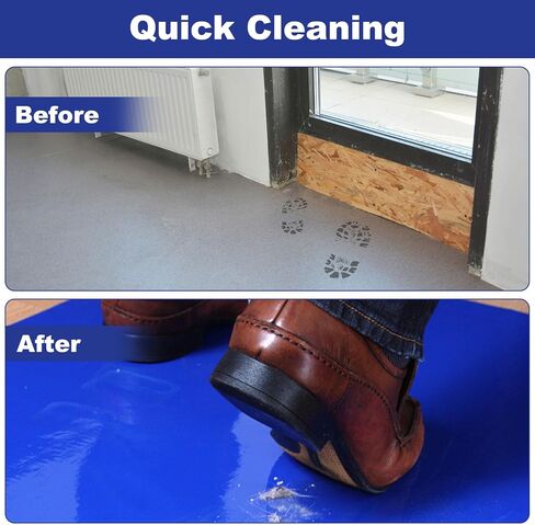 10 قطع من السجادات اللاصقة مقاس 17 × 13 بوصة، سجادات لاصقة زرقاء مع 30 ورقة لزجة لكل سجادة، سجادة أحذية لاصقة للمختبر، المستشفى، الطب، البناء، المكتب، صالة الألعاب الرياضية in Kuwait