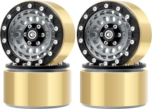 OGRC 1.9 Beadlock Wheel RC Crawler Wheels with Brass Ring 1.9" Wheels for Axial SCX10 TRX4 VS4-10 Gen8 MST CFX 1/10 RC Crawler Upgrade (Red) in Saudi Arabia