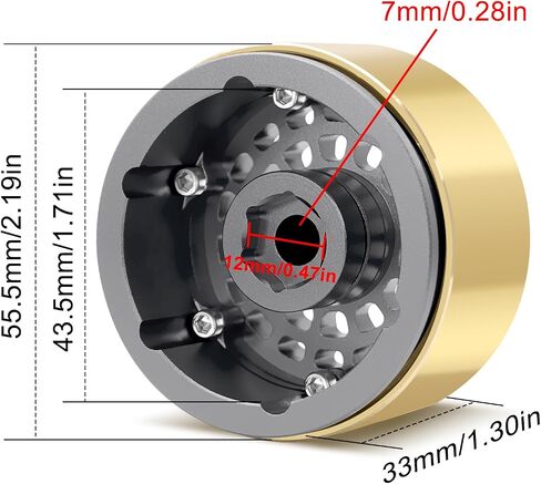 OGRC 1.9 Beadlock Wheel RC Crawler Wheels with Brass Ring 1.9" Wheels for Axial SCX10 TRX4 VS4-10 Gen8 MST CFX 1/10 RC Crawler Upgrade (Red) in Saudi Arabia