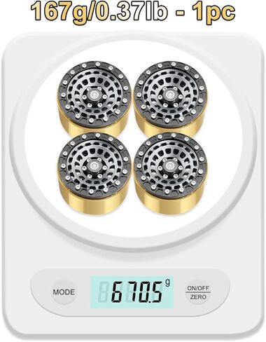 OGRC 1.9 Beadlock Wheel RC Crawler Wheels with Brass Ring 1.9" Wheels for Axial SCX10 TRX4 VS4-10 Gen8 MST CFX 1/10 RC Crawler Upgrade (Red) in Saudi Arabia