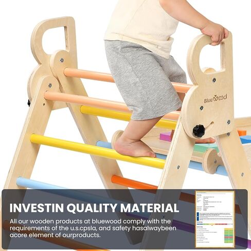 Foldable Triangle Ladder Climbing Toy for Toddlers 1-3, Montessori Toy Indoor Playground Climbing Gym for Toddlers Kids Triangle Climbing Toys Learning Toys for Pre-Kids in Kuwait