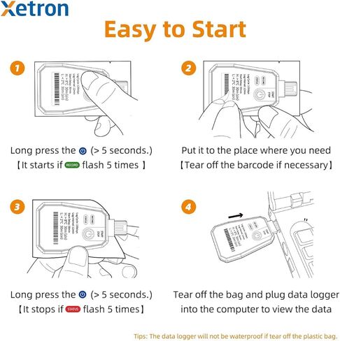 مسجل بيانات درجة الحرارة للاستخدام مرة واحدة لمدة 150 يومًا، مسجل درجة حرارة USB لشاحنة الطعام مع NFC، مقياس حرارة لتسجيل البيانات يمكن التخلص منه لنقل سلسلة التوريد الباردة للأدوية والمواد الغذائية USW in Kuwait