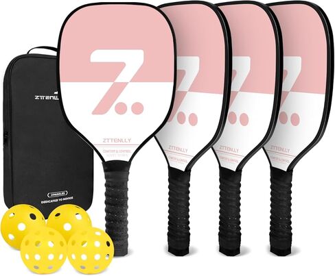 مجموعة مخللات مخللة مكونة من 4 قطع مع كرات داخلية وحقيبة حمل | تحكم دقيق، قبضة مريحة للغاية ونقاط حلوة كبيرة الحجم | هدايا مضارب المخلل للبالغين والمبتدئين in Kuwait