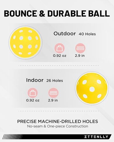 مجموعة مخللات مخللة مكونة من 4 قطع مع كرات داخلية وحقيبة حمل | تحكم دقيق، قبضة مريحة للغاية ونقاط حلوة كبيرة الحجم | هدايا مضارب المخلل للبالغين والمبتدئين in Kuwait