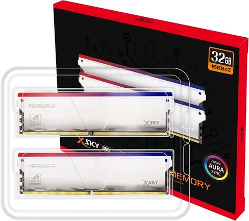 V-Color DDR5 ROG Certified Manta XSky RGB 32GB (16GBx2) 7000MHz 2Gx8 CL36 1.45V SK Hynix IC Gaming RAM U-DIMM Silver (RTMXSL1670836SWK) (Intel XMP ASUS ROG Z790 Series Motherboard) in Saudi Arabia