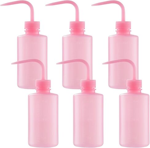 6 قطع من زجاجات الغسيل سعة 250 مل/8 أونصة، زجاجات بلاستيكية ذات مقياس وفوهة ضيقة منحنية، زجاجات ضغط آمنة مانعة للتسرب للري وغسل الرموش ومستلزمات المختبرات in Kuwait