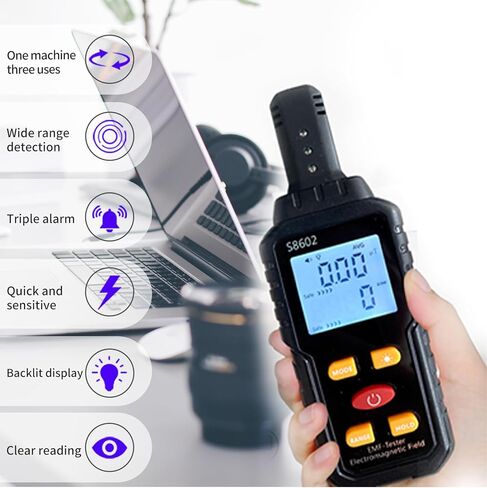 EMF Meter with 3 Pcs Light up Motion Activated Cat Balls,Emf Detector Tester,Electromagnetic Field Radiation Detector,Ghost Hunting Equipment Kit for Home Office Outdoor in Kuwait