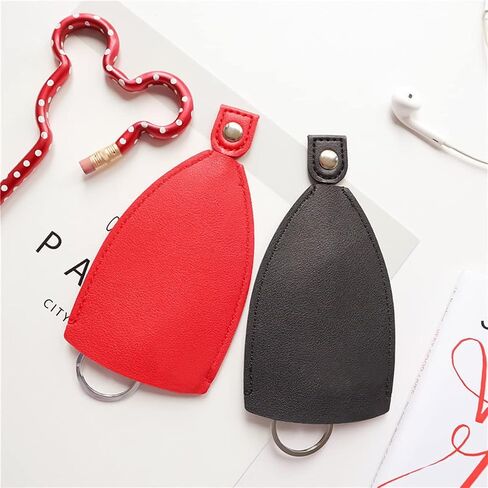 Car Key Case, 2PCS Creative Pull-Out Key Sleeve Keychain Bags, PU Leather Large-Capacity Protective Key Holder Hook (Black) in Kuwait