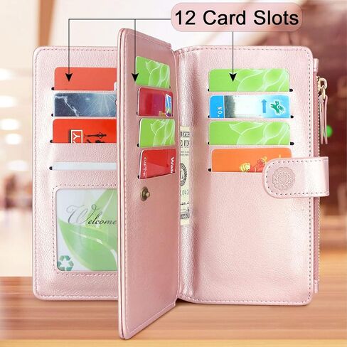Harryshell Detachable Magnetic Zipper Wallet Leather Case with Cash Coin Pocket 12 Card Slots Holder Wrist Strap Lanyard for Samsung Galaxy S23 5G (2023) (Flower Black) in Kuwait
