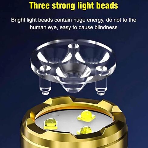 German Three-Eyed Monster Mini Flash Super Power Flashlight, Thumb Flashlight Mini Flashlights, Multi-Functional Mini Pen Clip Flashlight Light Steel High Lumen Rechargeable Waterproof (2Pcs-a) in Saudi Arabia