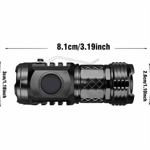 German Three-Eyed Monster Mini Flash Super Power Flashlight, Thumb Flashlight Mini Flashlights, Multi-Functional Mini Pen Clip Flashlight Light Steel High Lumen Rechargeable Waterproof (2Pcs-a) in Saudi Arabia