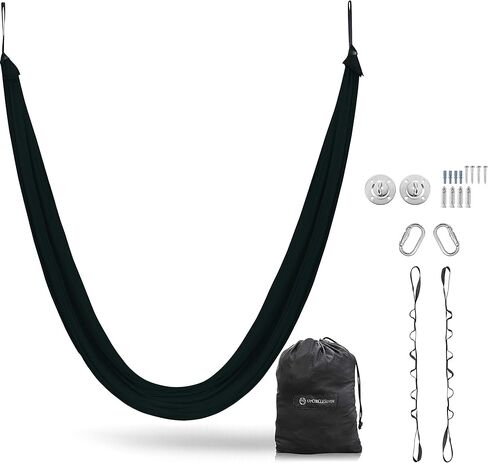UpCircleSeven Aerial Yoga Hammock - Aerial Silk Swing Kit - Ceiling Mount Accessories & eBook - Sensory Swing - Antigravity Ceiling Hanging Yoga Sling - Inversion Hammock for Beginners & Advanced in Kuwait