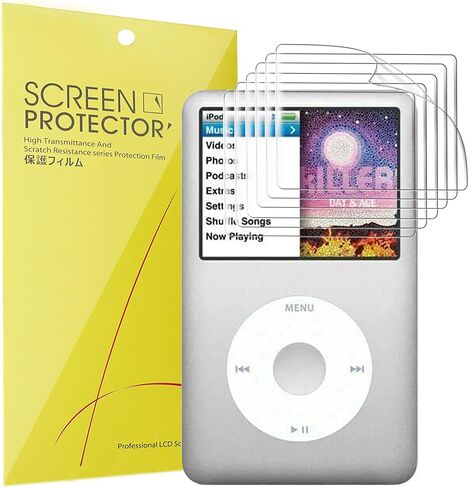 Compatible for iPod Classic 7th Generation Screen Protector, [6 Pack] Full Coverage TPU Clear Film Compatible for iPod Classic 7th Generation Music Player (6 PACK) in Kuwait