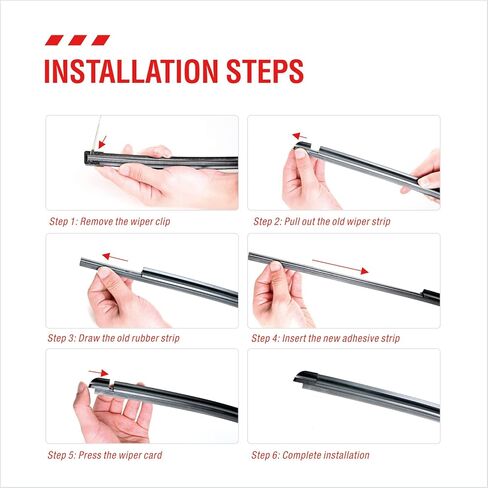 26 بوصة 4 قطع استبدال شفرات ممسحة الزجاج الأمامي لهوندا تويوتا سوبارو نيسان لكزس تيسلا لشرائط النوافذ بدون إطار ممسحة الزجاج الأمامي شرائط مطاطية لشاحنة الدفع الرباعي فان سيليكون in Kuwait
