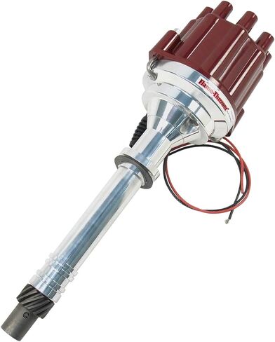 Pertronix D200801 قاذف اللهب غطاء أحمر التوصيل والتشغيل الموزع الإلكتروني ذو الغطاء الأحمر البحري مع تقنية Ignitor II مع غطاء أحمر لسيارة شيفروليه كتلة صغيرة/كتلة كبيرة in Saudi Arabia